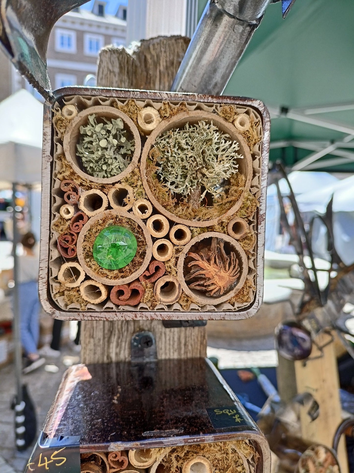 Wall art square bug house cut from box section
