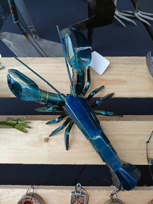 Blue coloured Lobster in stainless steel